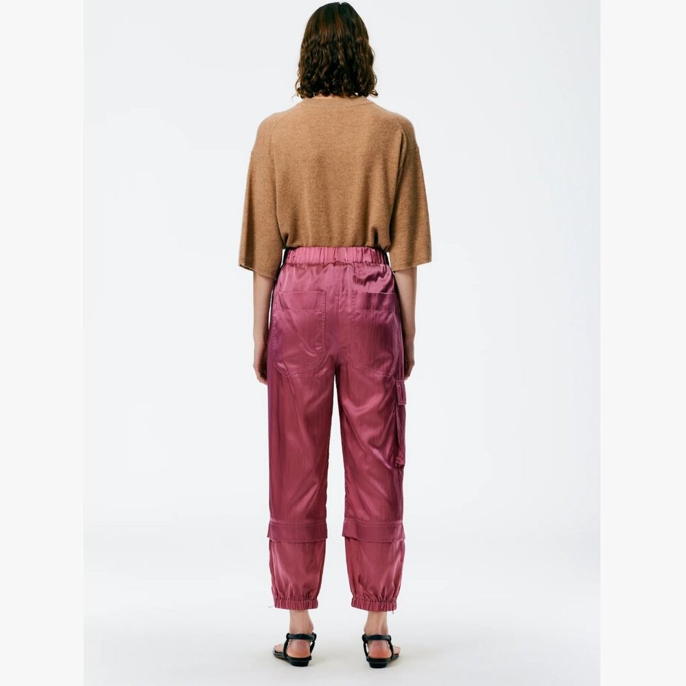 Tibi "Wilt" Silky Nylon Jogger in Rose Pink, size XS - Picture 3 of 8